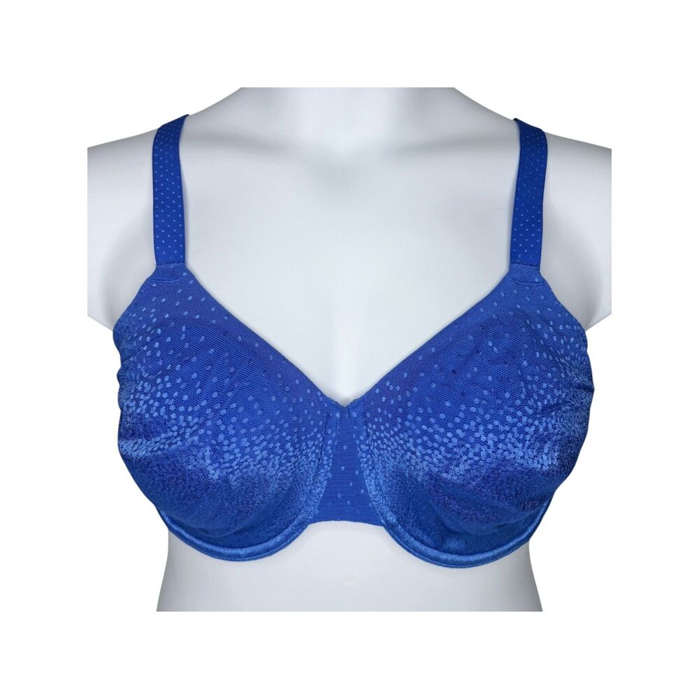 Wacoal Back Appeal Underwire Bra sz 42D * Vibrant Blue Seamless Full Coverage